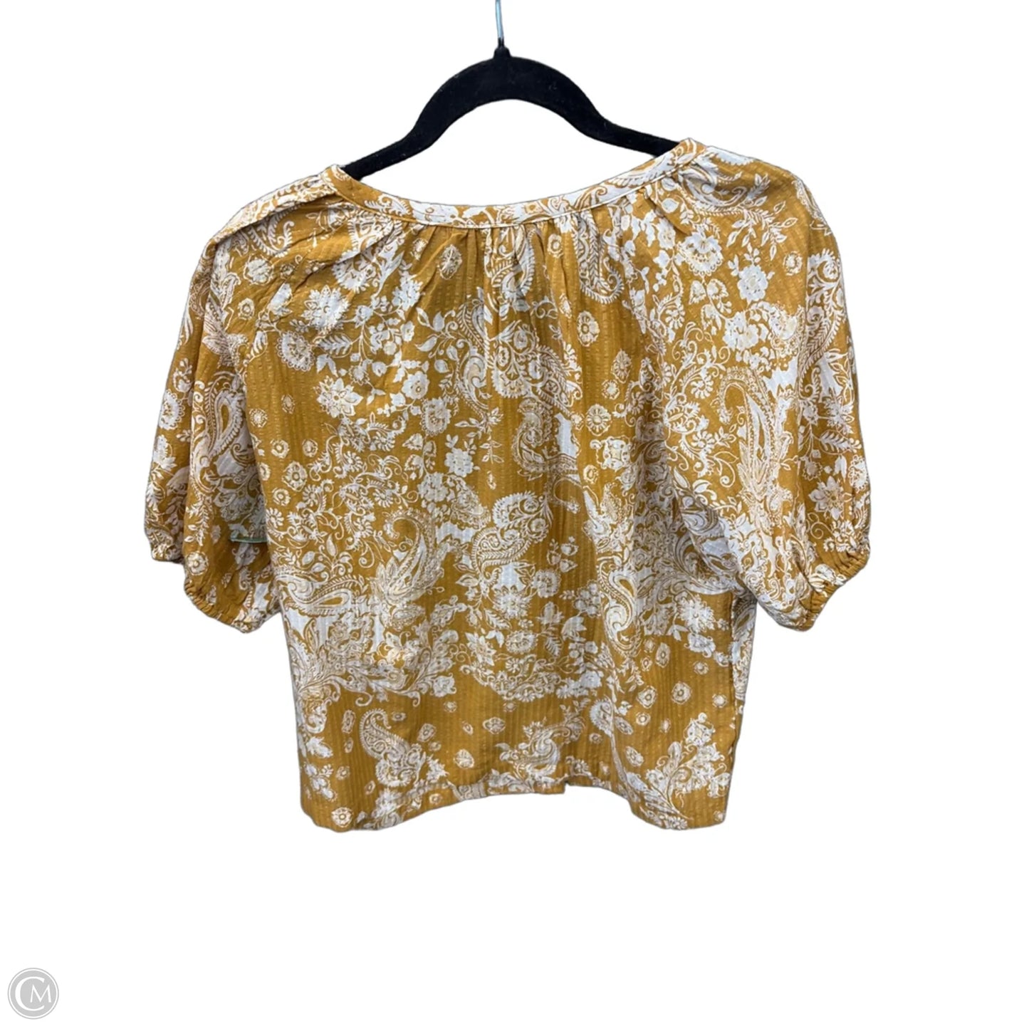Top Short Sleeve By Loft In Yellow, Size: M