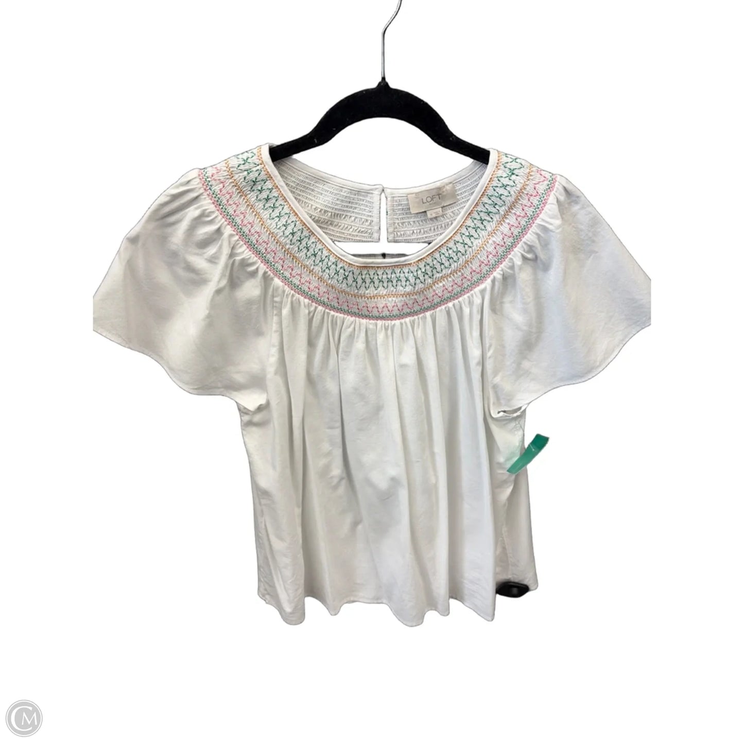 Top Short Sleeve By Loft In White, Size: M
