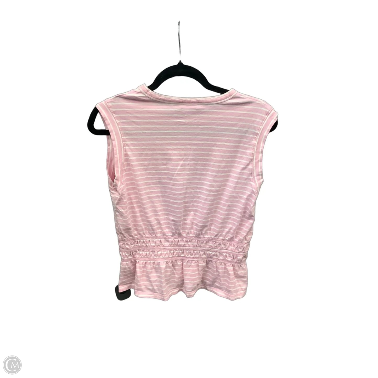 Top Sleeveless By Time And Tru In Pink & White, Size: M