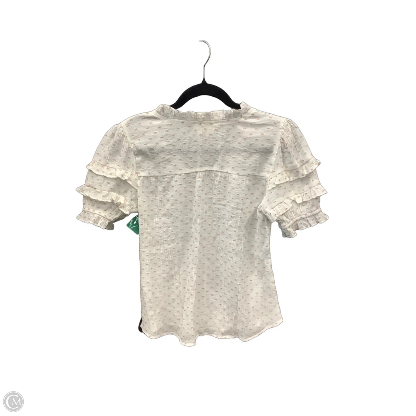 Top Short Sleeve By Clothes Mentor In White & Yellow, Size: S