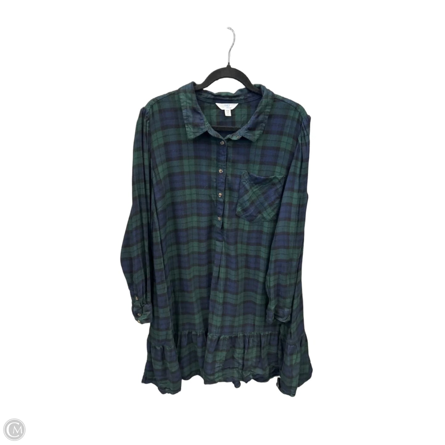 Dress Casual Midi By Time And Tru In Plaid Pattern, Size: 3x
