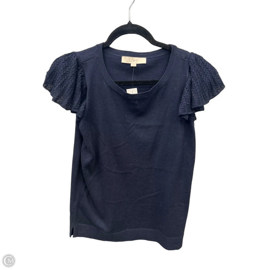 Top Short Sleeve By Loft In Navy, Size: S