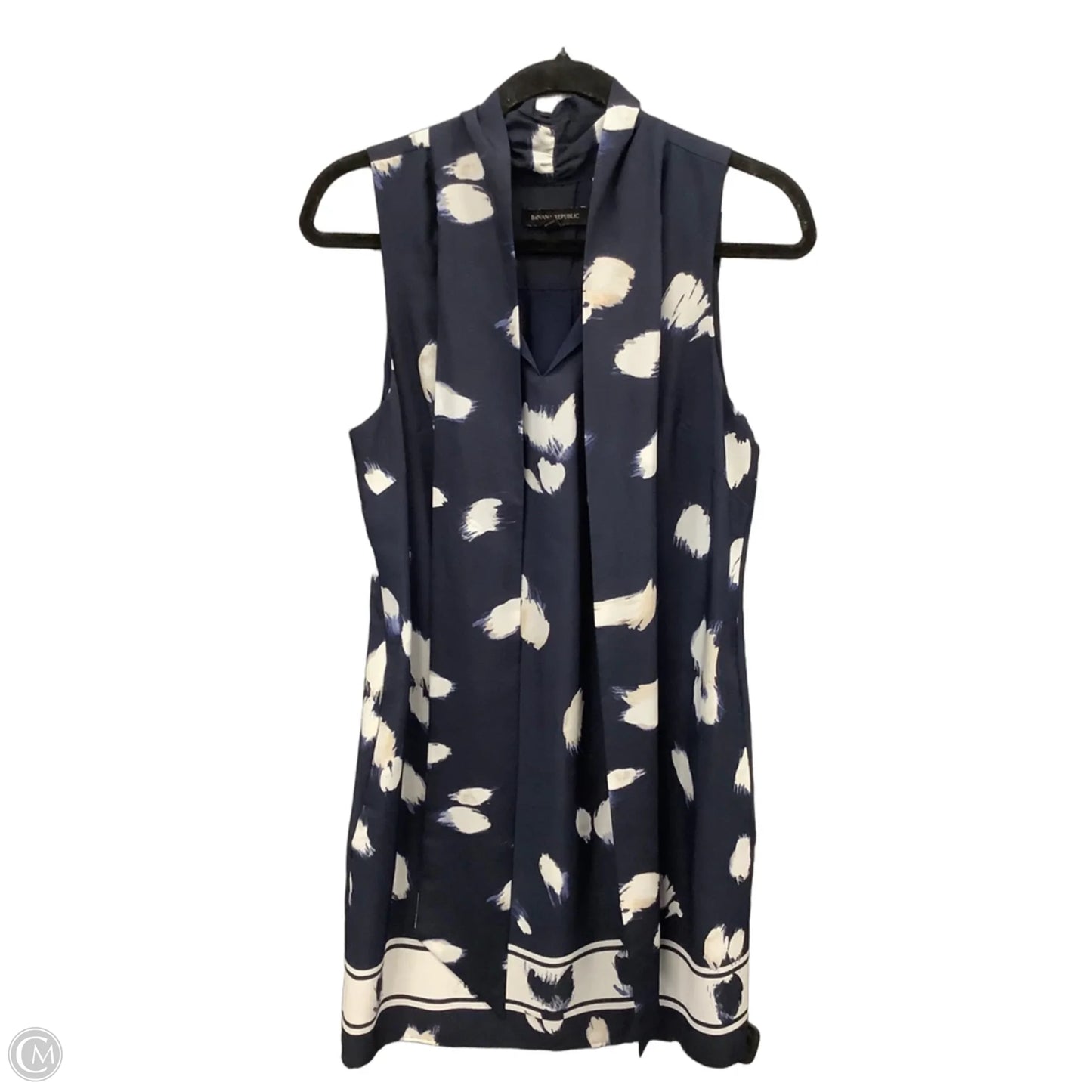 Dress Casual Midi By Banana Republic In Blue & White, Size: S