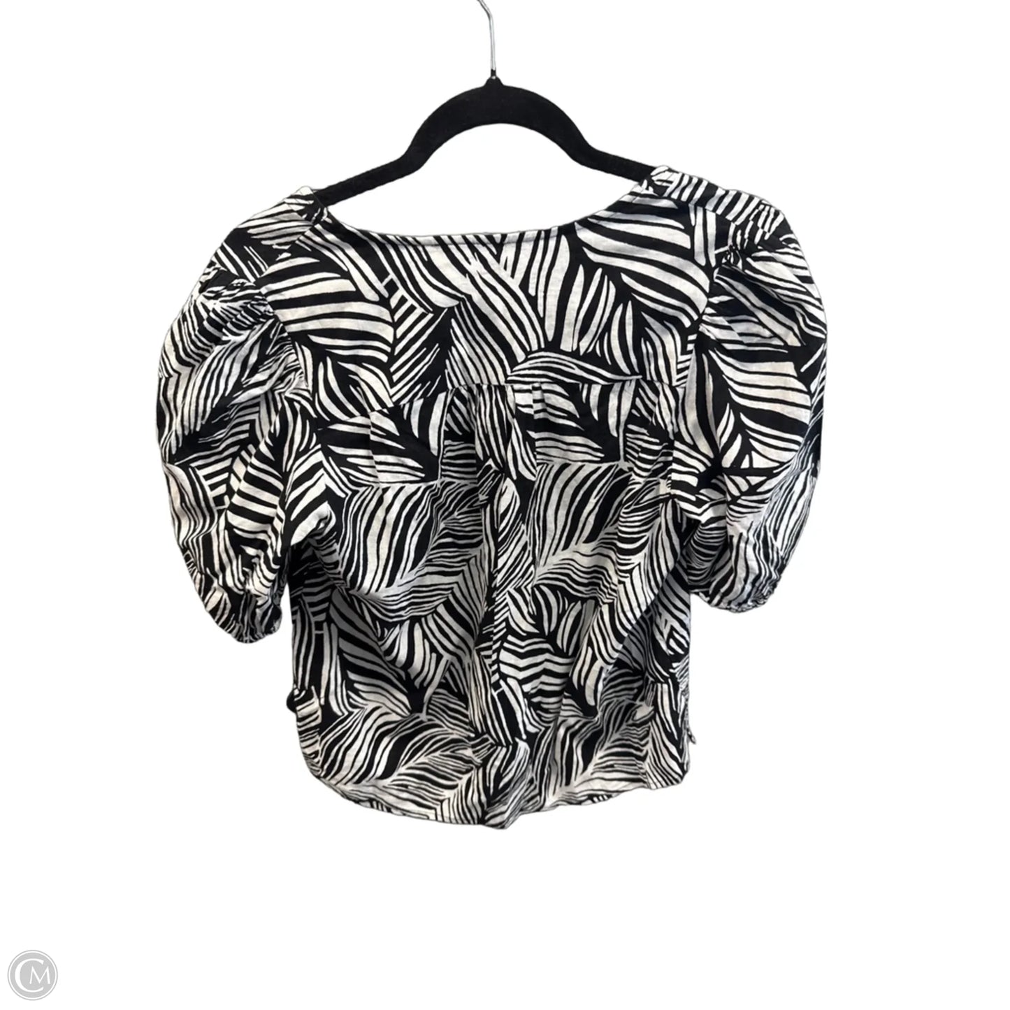 Top Short Sleeve By Christian Siriano In Black & White, Size: S
