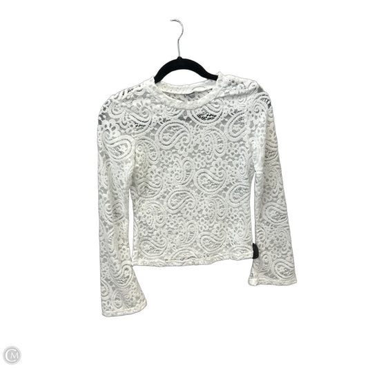 Top Long Sleeve By Clothes Mentor In White, Size: S