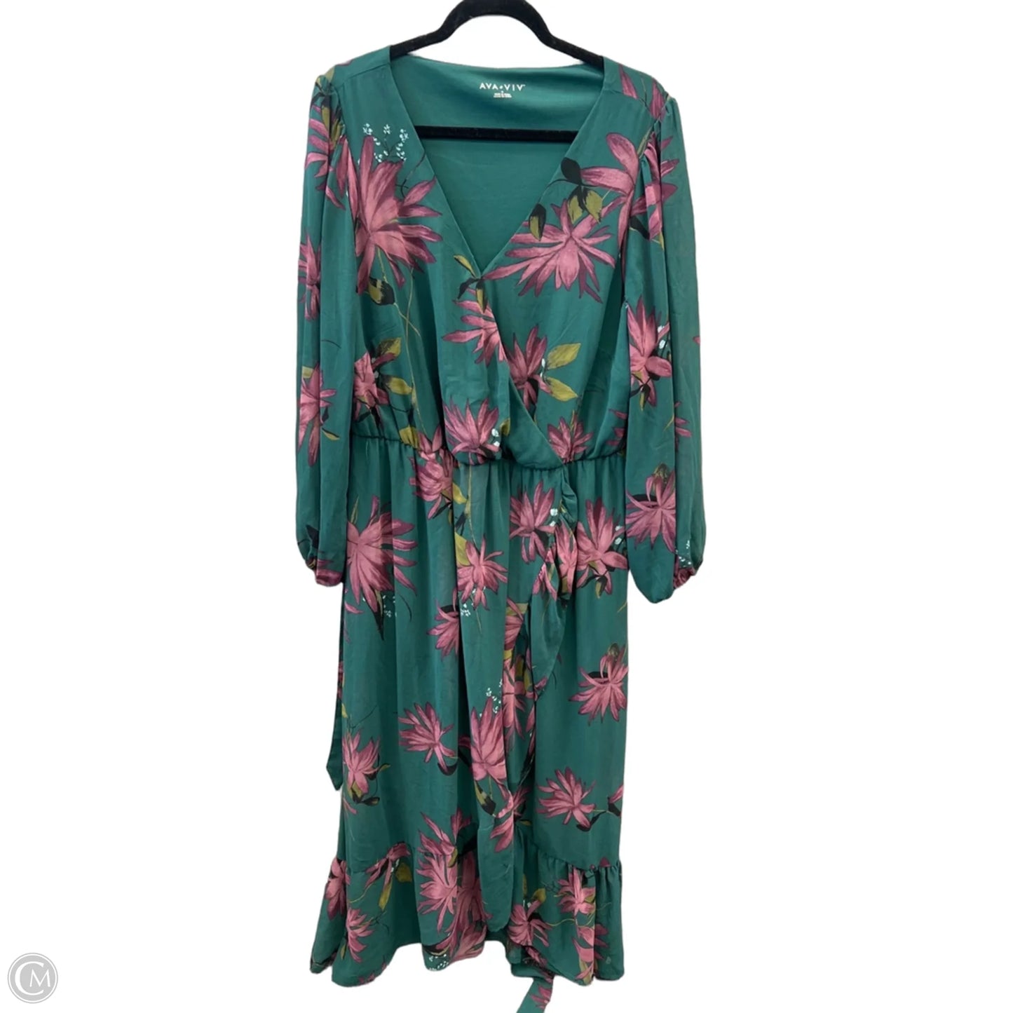 Dress Casual Maxi By Ava & Viv In Green, Size: 1x