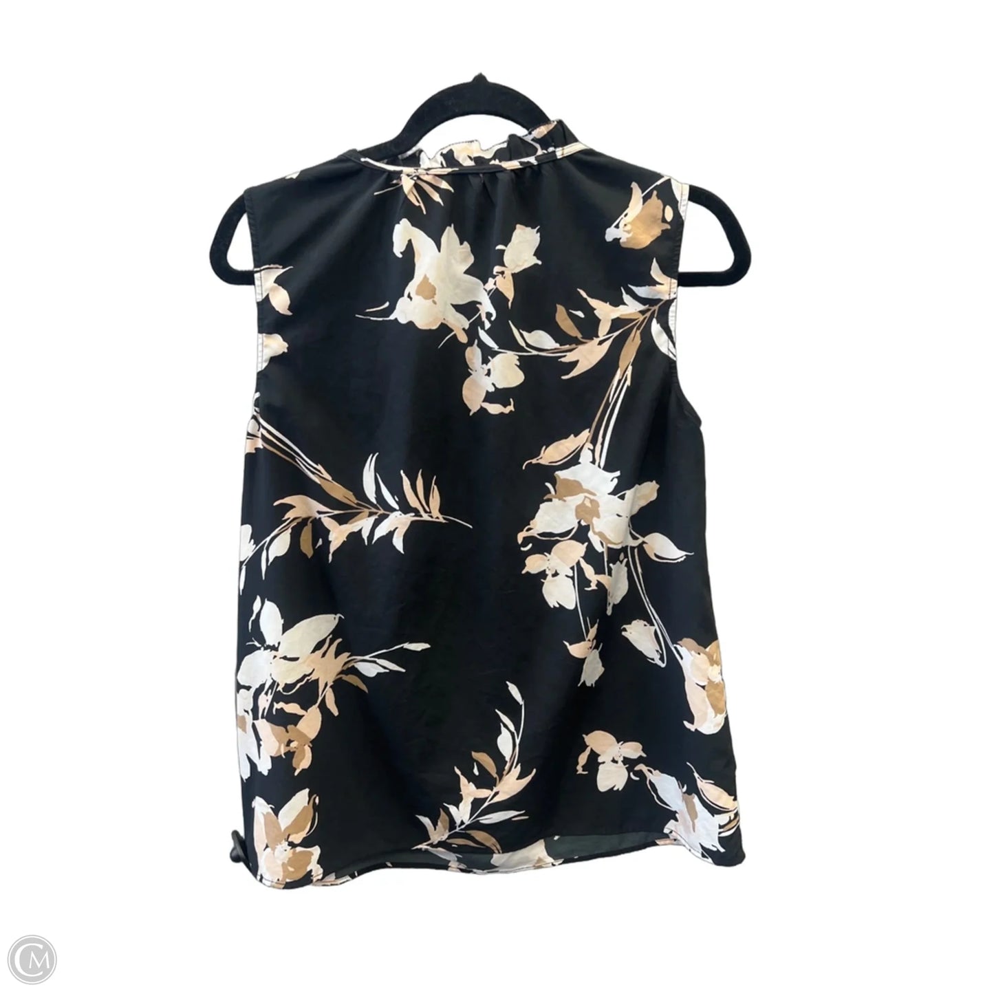 Top Sleeveless By Merona In Black & Cream, Size: M