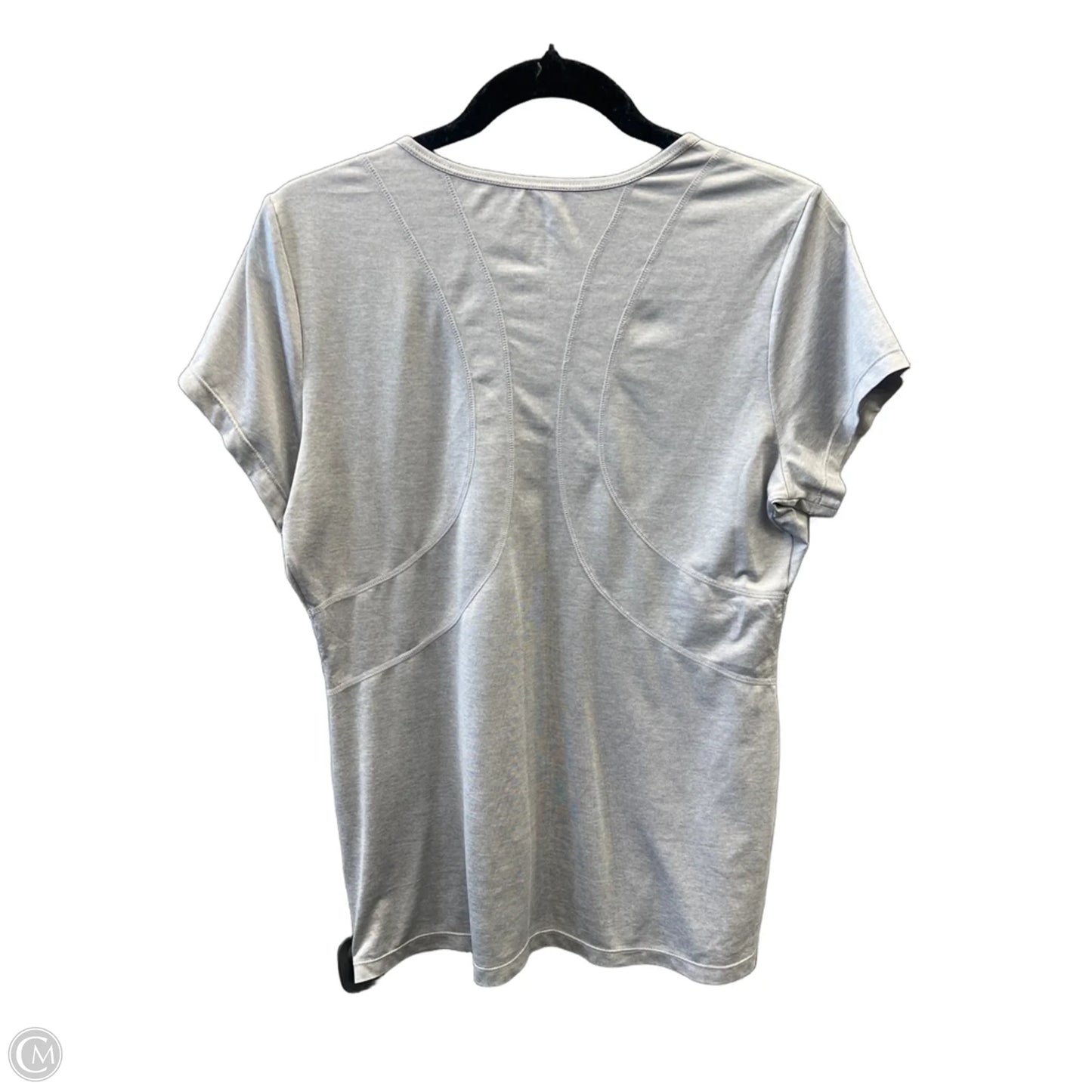Athletic Top Short Sleeve By Reebok In Grey, Size: M