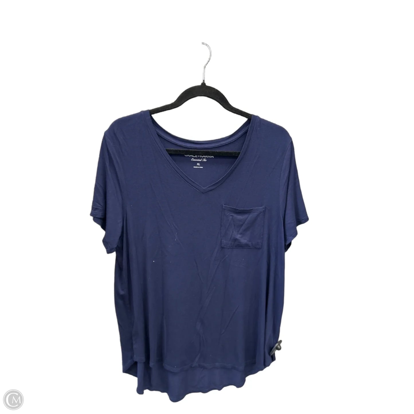 Top Short Sleeve By Grace + Karma In Navy, Size: Xl
