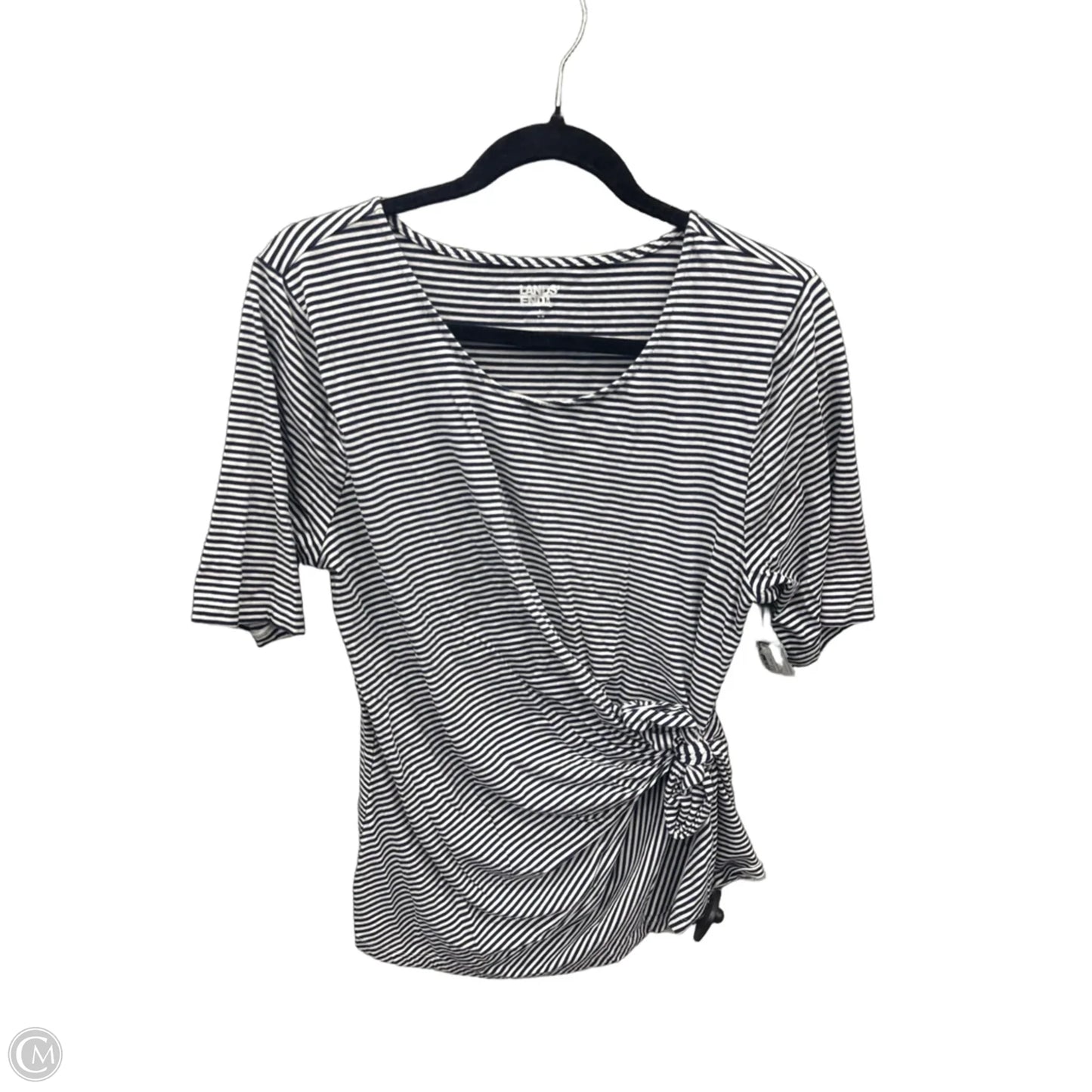Top Short Sleeve By Lands End In Striped Pattern, Size: L