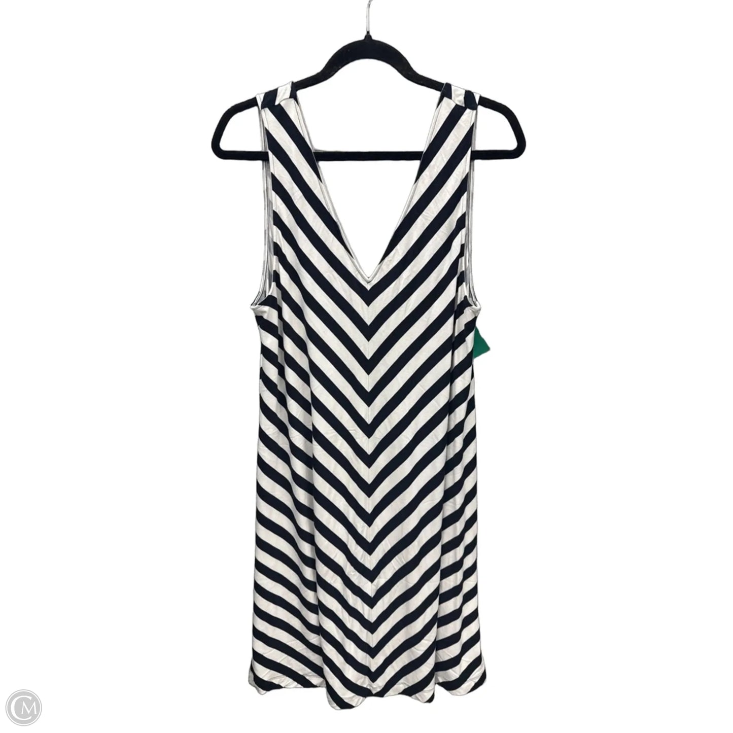 Dress Casual Midi By Loft In Striped Pattern, Size: L