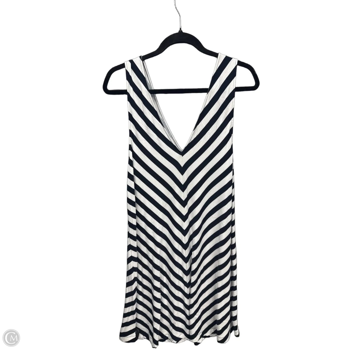 Dress Casual Midi By Loft In Striped Pattern, Size: L