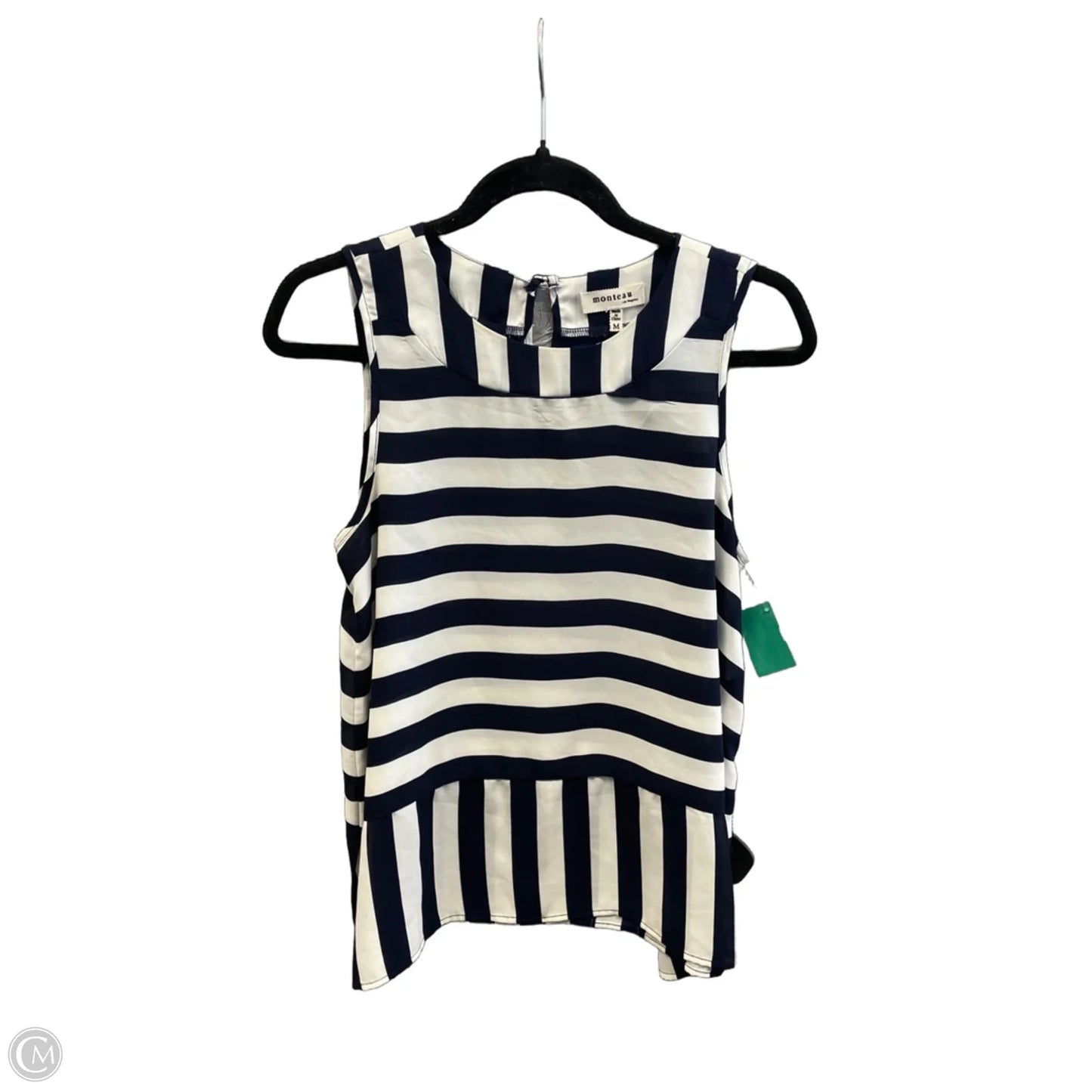 Top Sleeveless By Monteau In Striped Pattern, Size: M