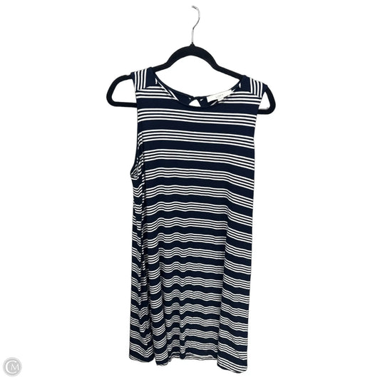 Dress Casual Midi By Loft In Blue & White, Size: L