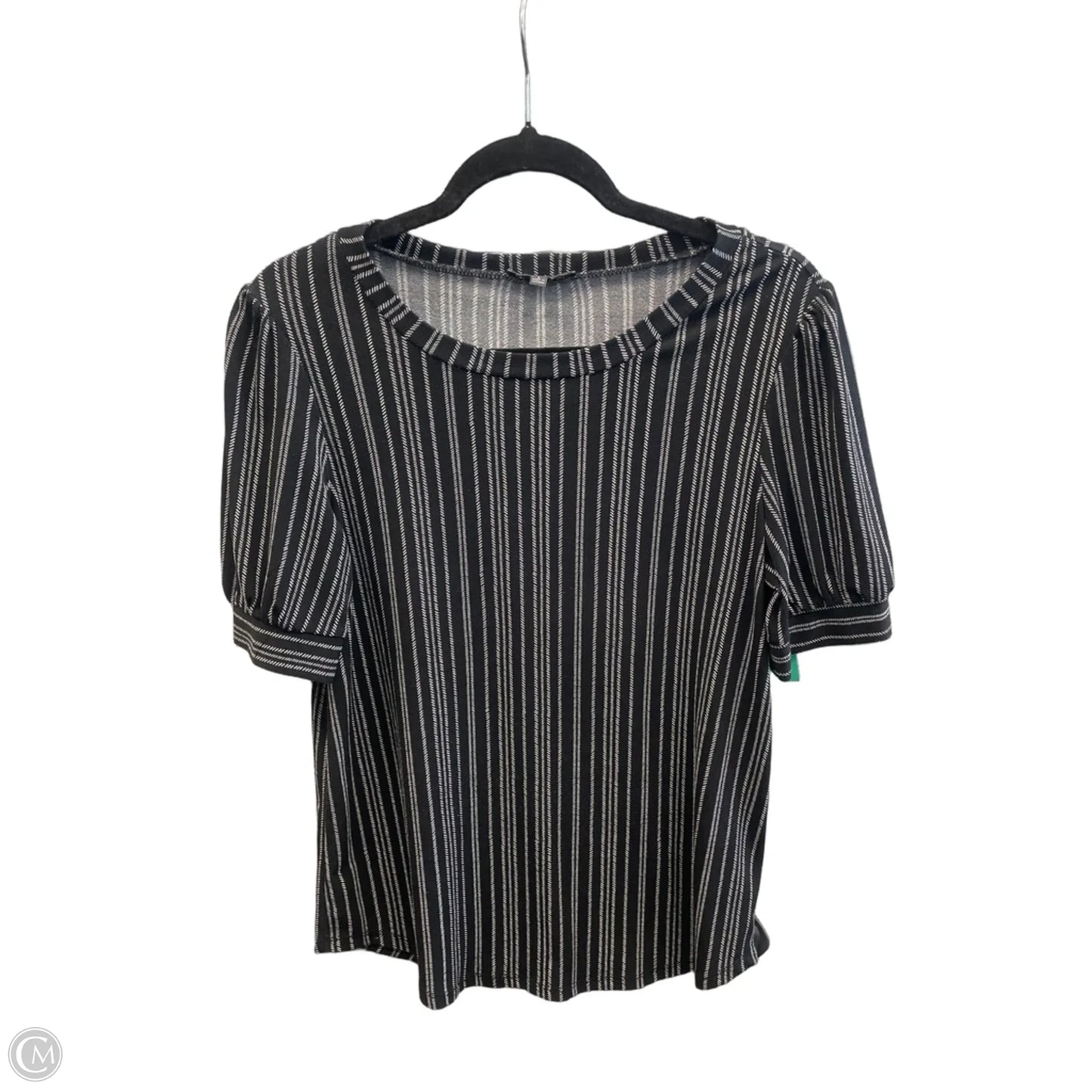 Top Short Sleeve By Adrianna Papell In Black, Size: S