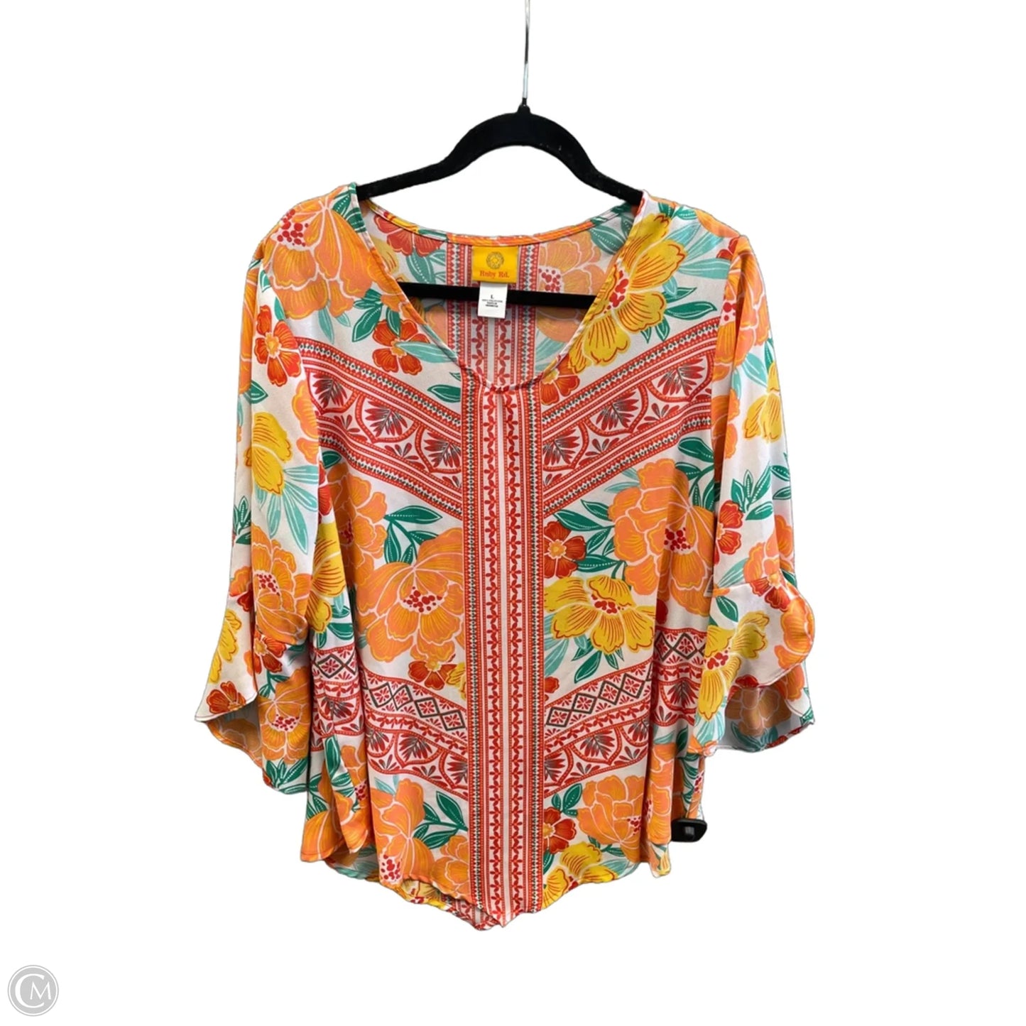 Top Long Sleeve By Ruby Rd In Orange, Size: L