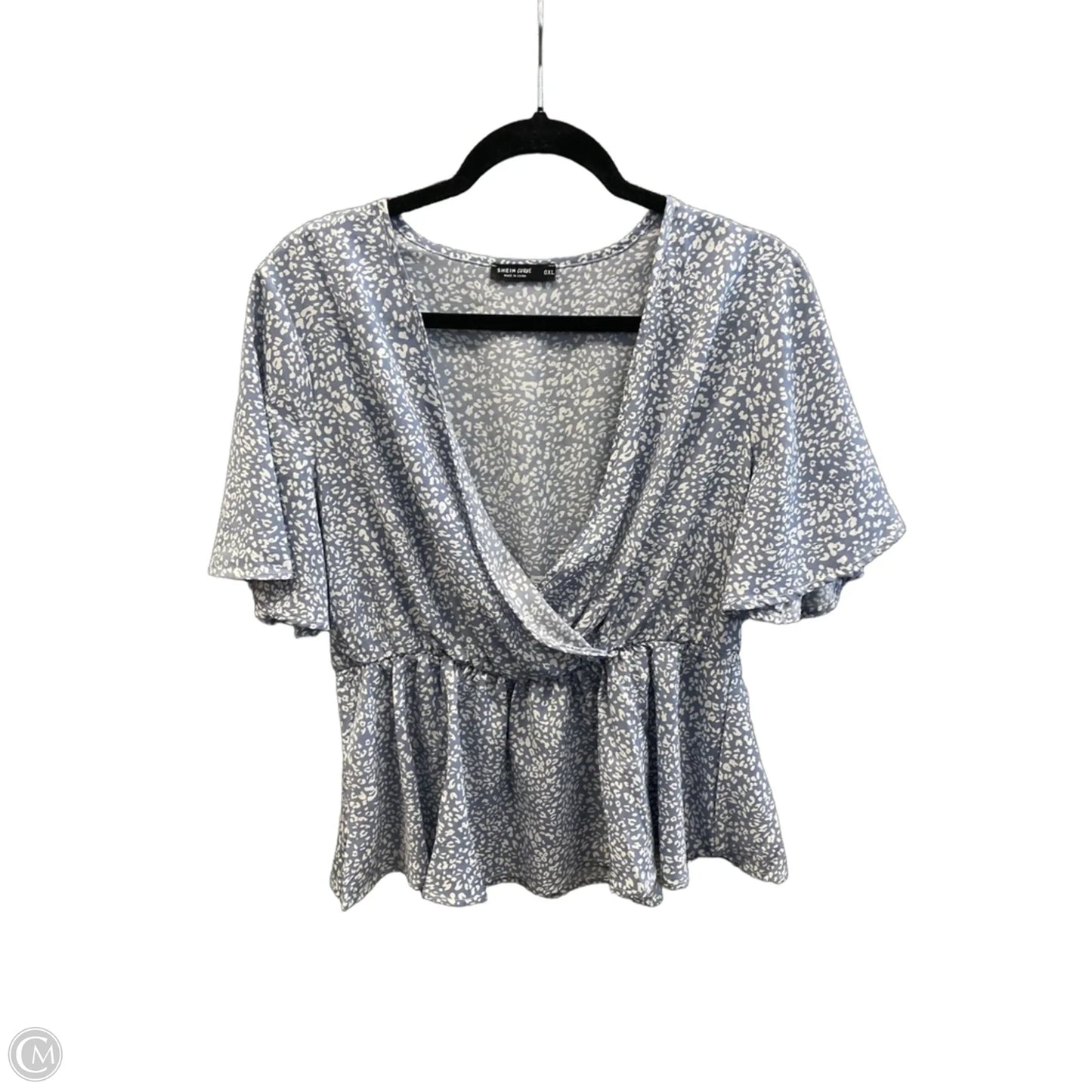 Top Short Sleeve By Shein In Blue, Size: Xl