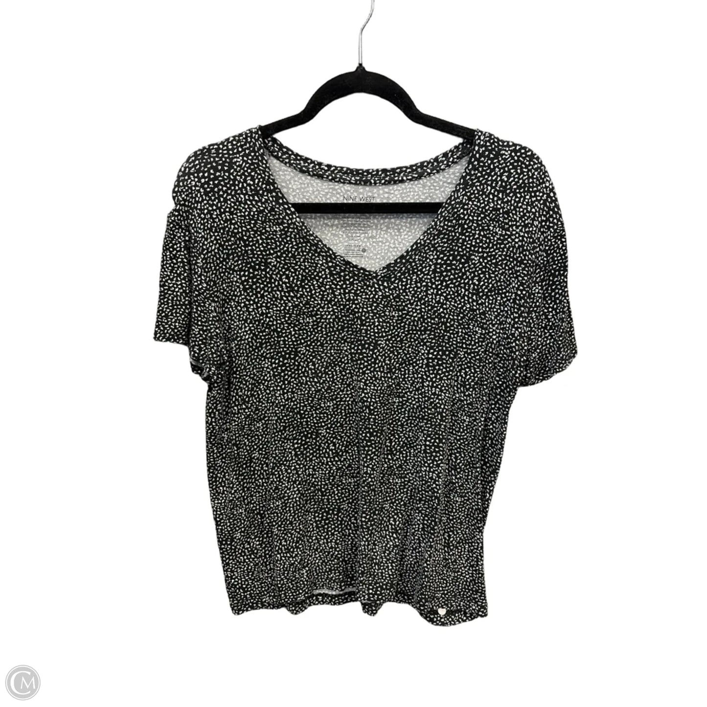Top Short Sleeve By Nine West Apparel In Black, Size: M