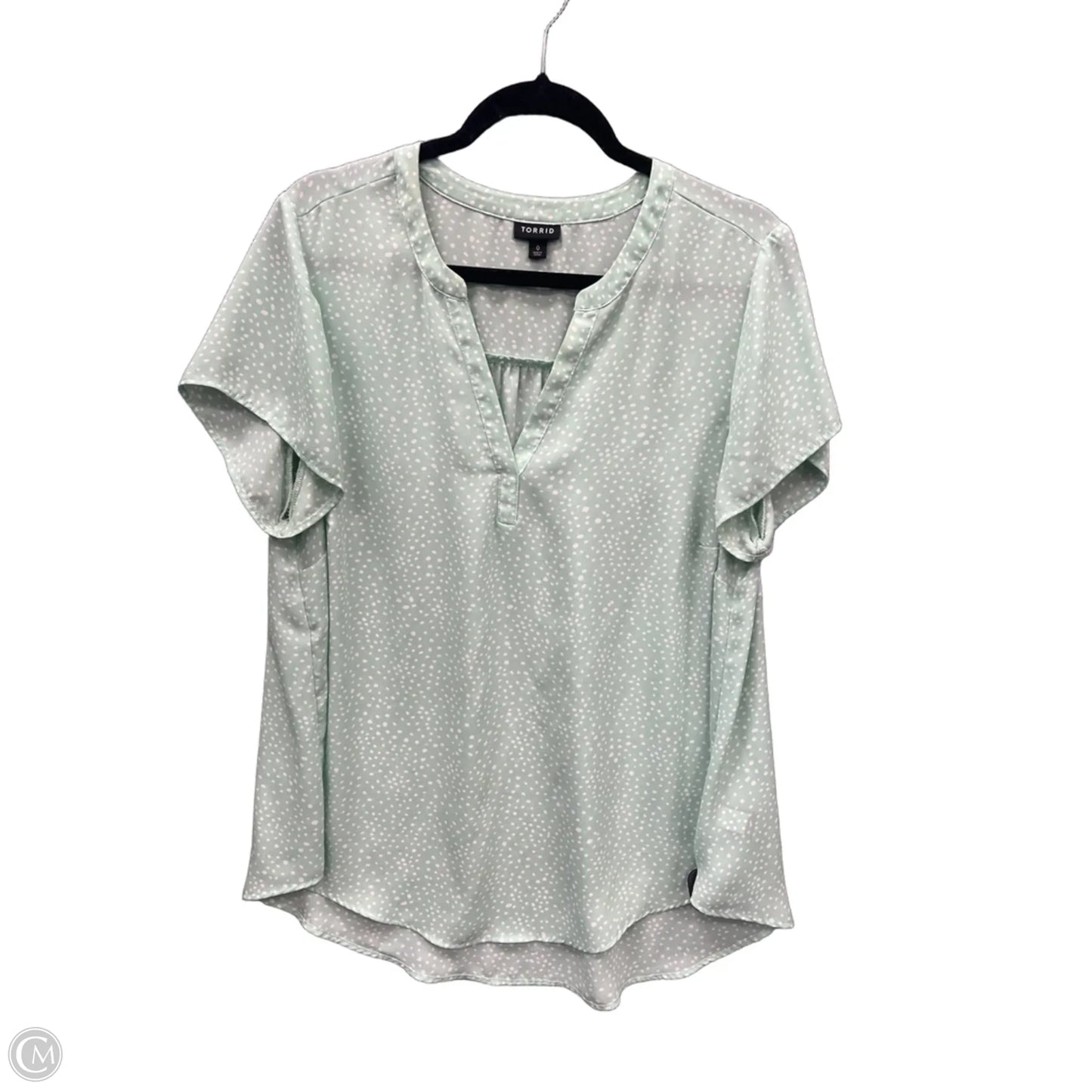 Blouse Short Sleeve By Torrid In Green, Size: L
