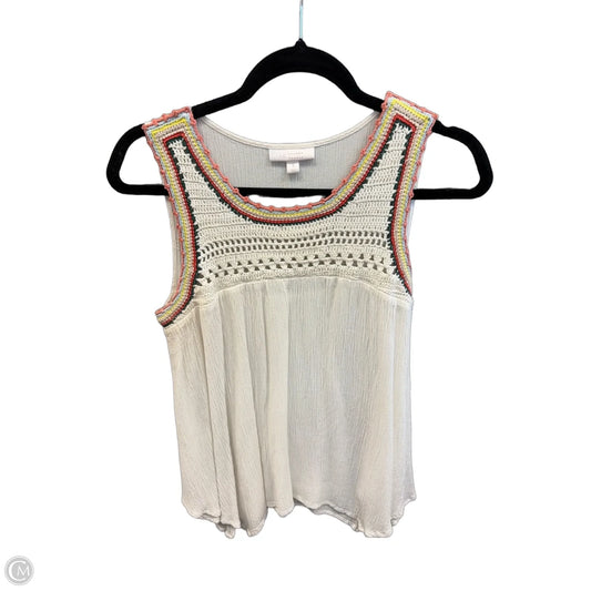 Top Sleeveless By Lc Lauren Conrad In Cream, Size: S