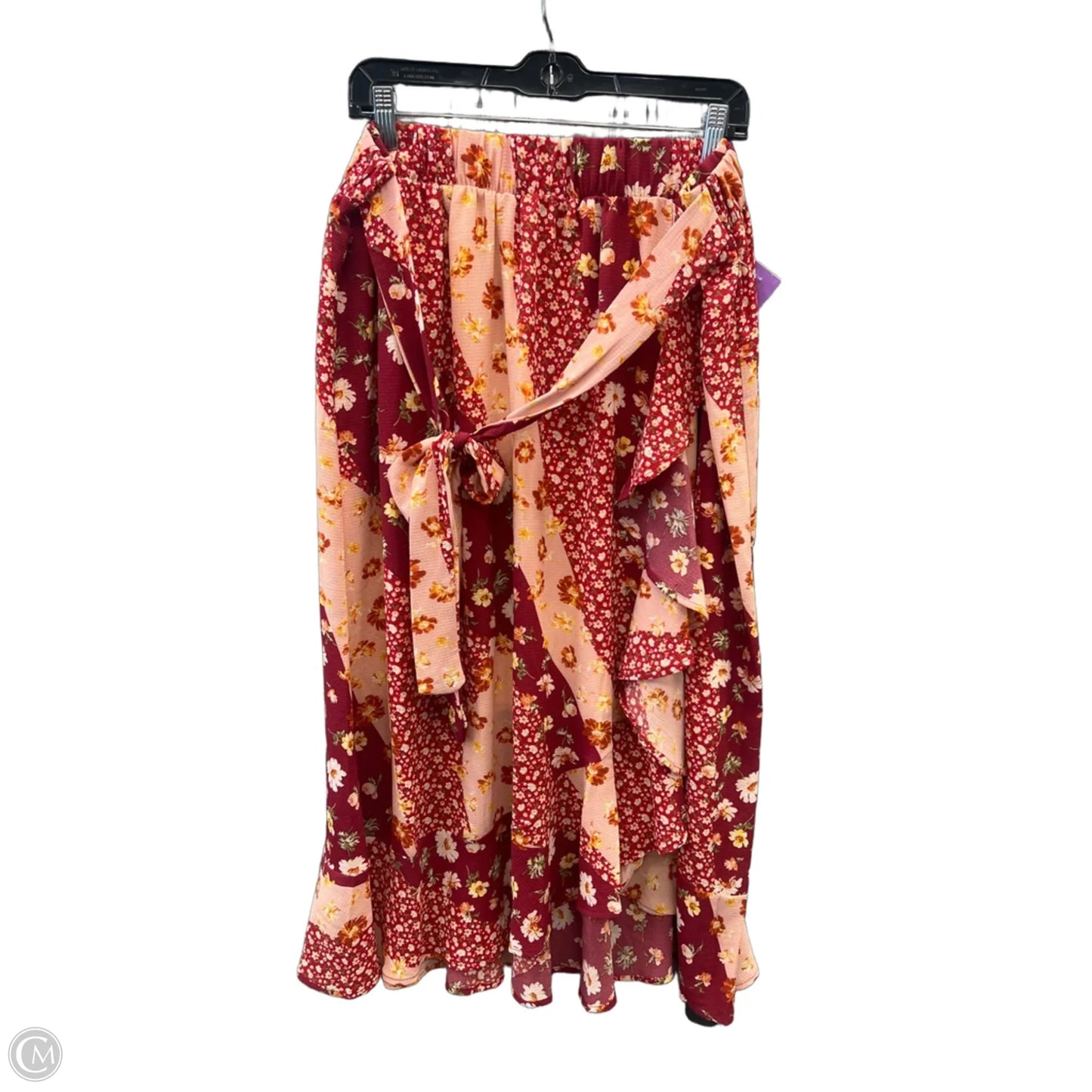 Skirt Maxi By Chris And Carol In Pink & Red, Size: 22