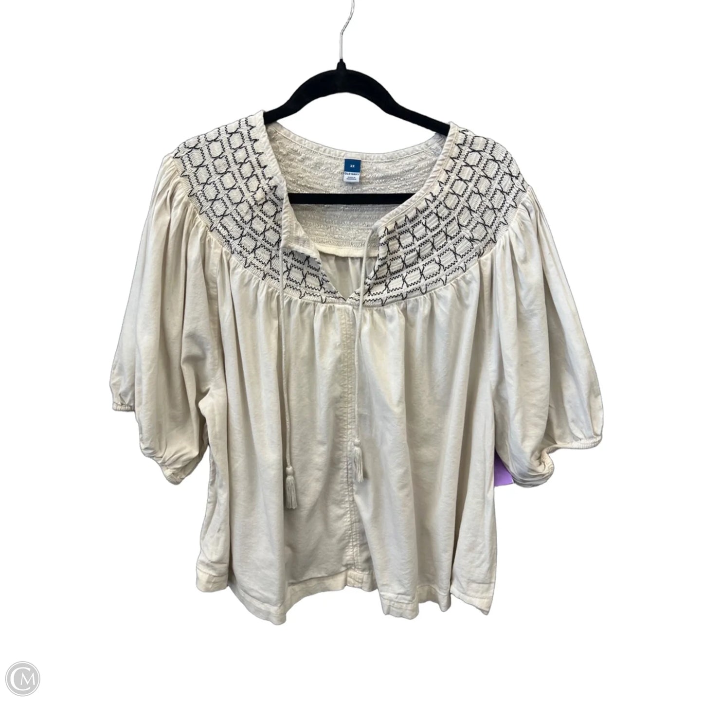 Top Short Sleeve By Old Navy In Cream, Size: 2x