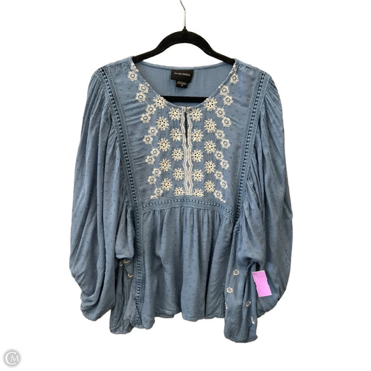 Top 3/4 Sleeve By Clothes Mentor In Blue, Size: 3x