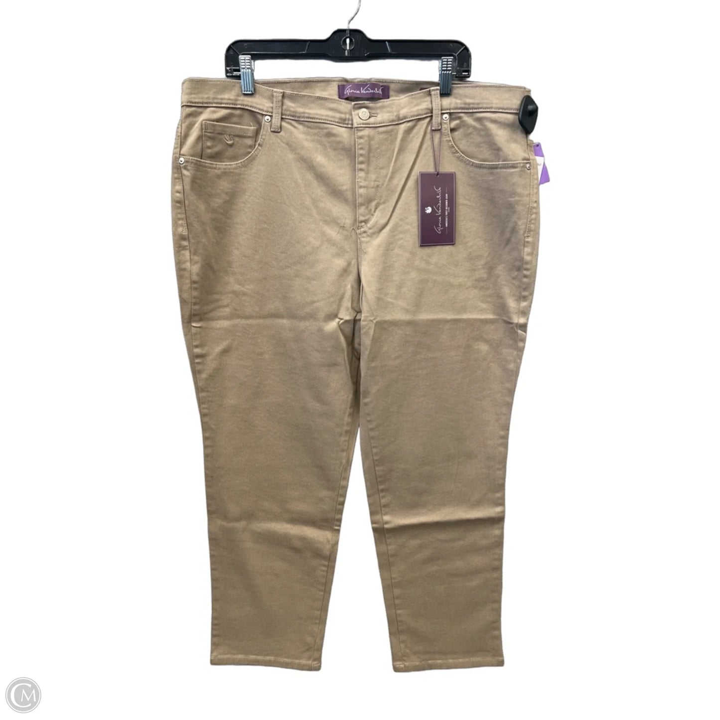 Jeans Straight By Gloria Vanderbilt In Taupe, Size: 18