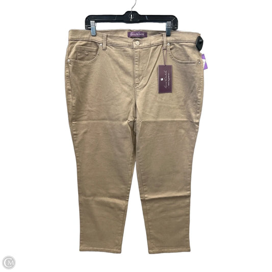 Jeans Straight By Gloria Vanderbilt In Taupe, Size: 18