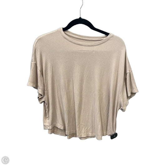 Top Short Sleeve By American Eagle In Tan, Size: M