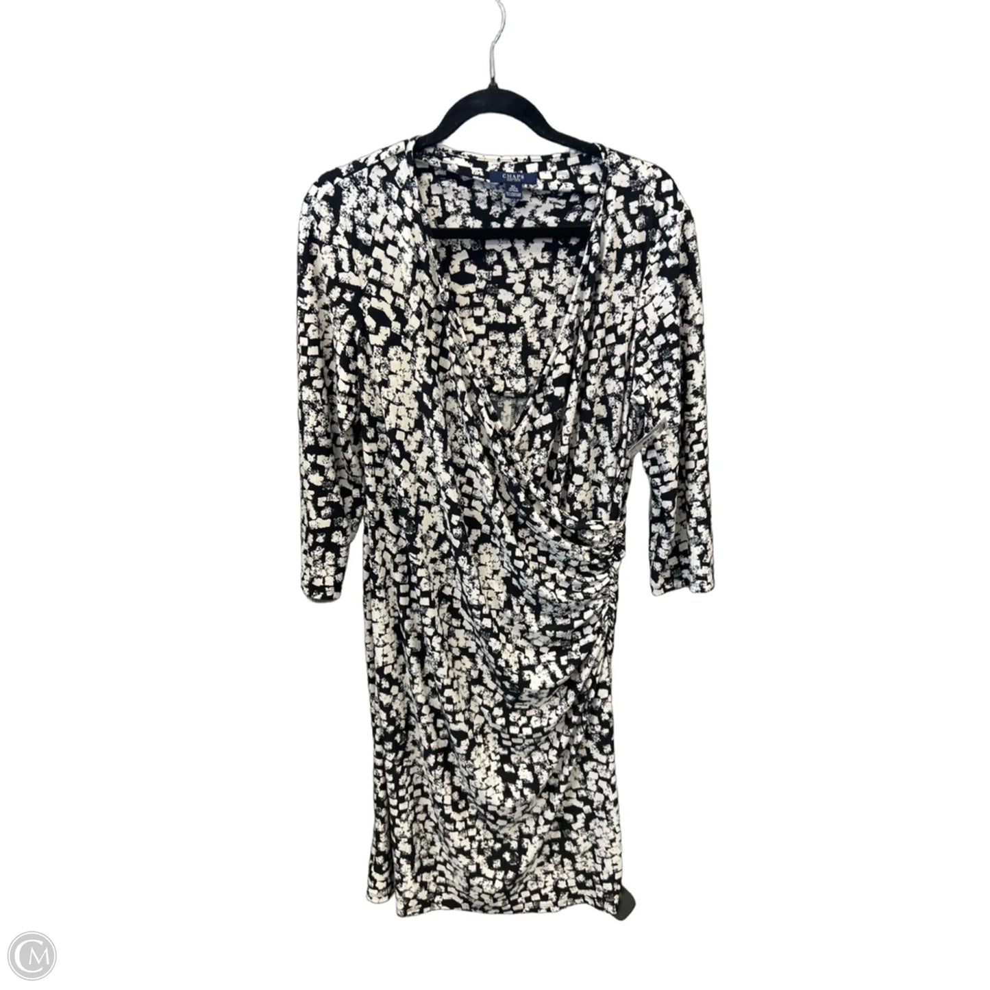 Dress Casual Midi By Chaps In Black & White, Size: Xl
