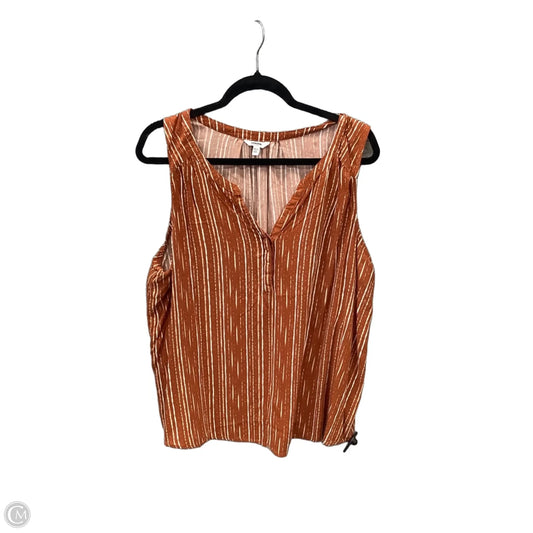 Top Sleeveless By Sonoma In Orange, Size: Xxl