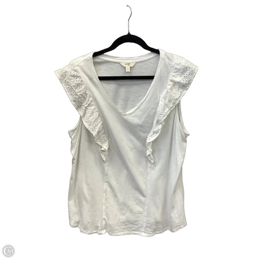 Top Sleeveless By Terra & Sky In White, Size: 2x