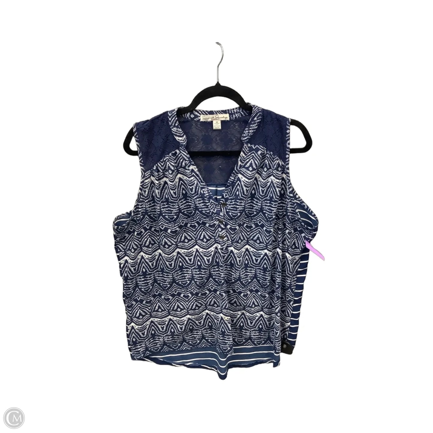 Top Sleeveless By French Laundry In Blue, Size: 1x