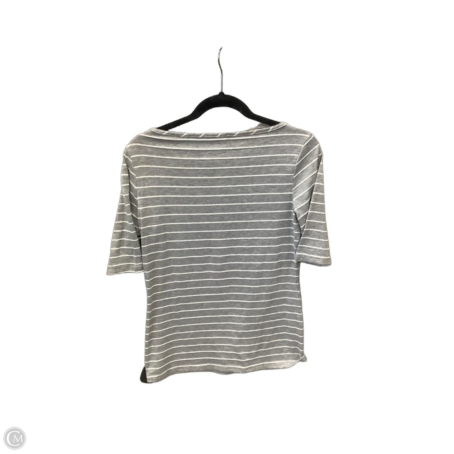 Top Short Sleeve By Green Envelope In Grey & White, Size: L
