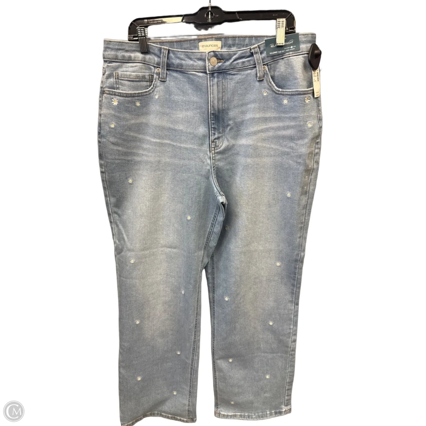 Jeans Straight By Maurices In Blue Denim, Size: 18
