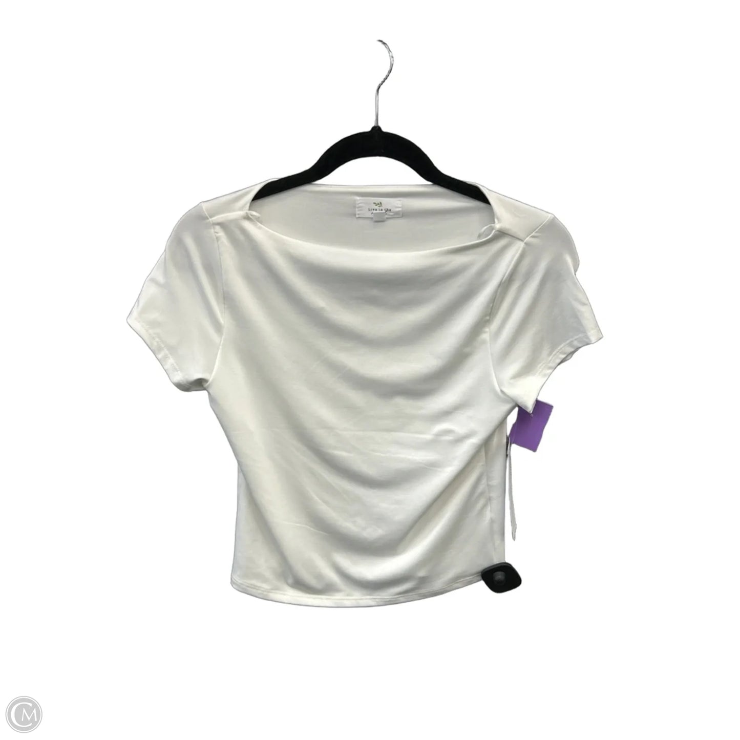 Top Short Sleeve By Live In The Moment In White, Size: M