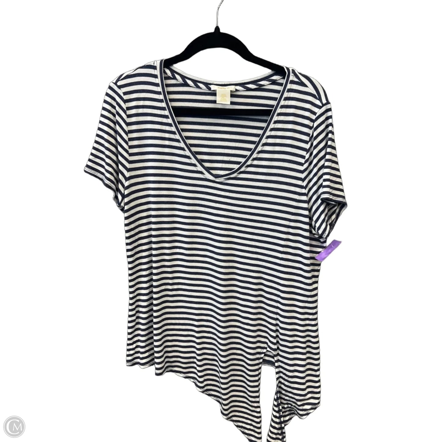 Top Short Sleeve By Matty M In Striped Pattern, Size: L