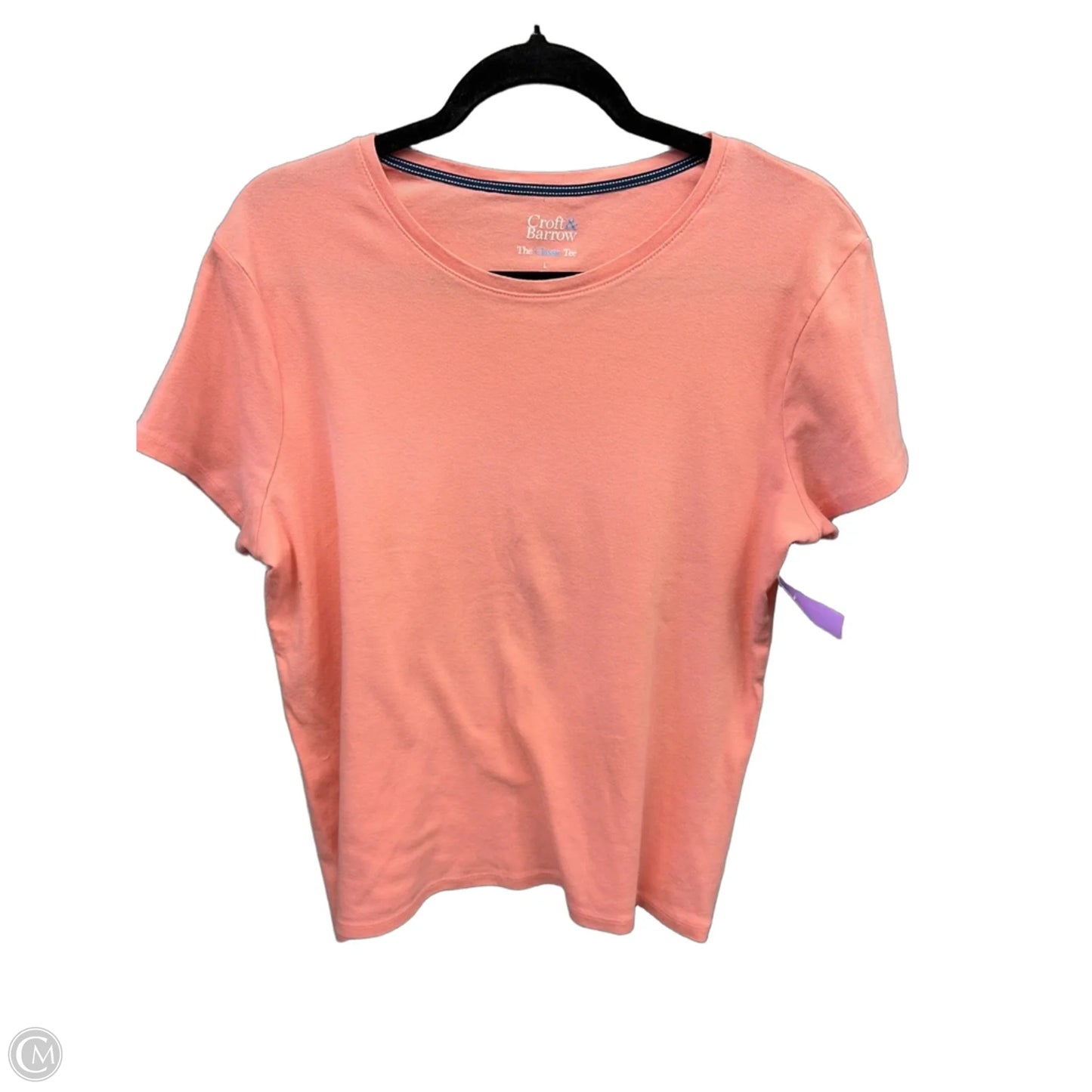 Top Short Sleeve By Croft And Barrow In Pink, Size: L
