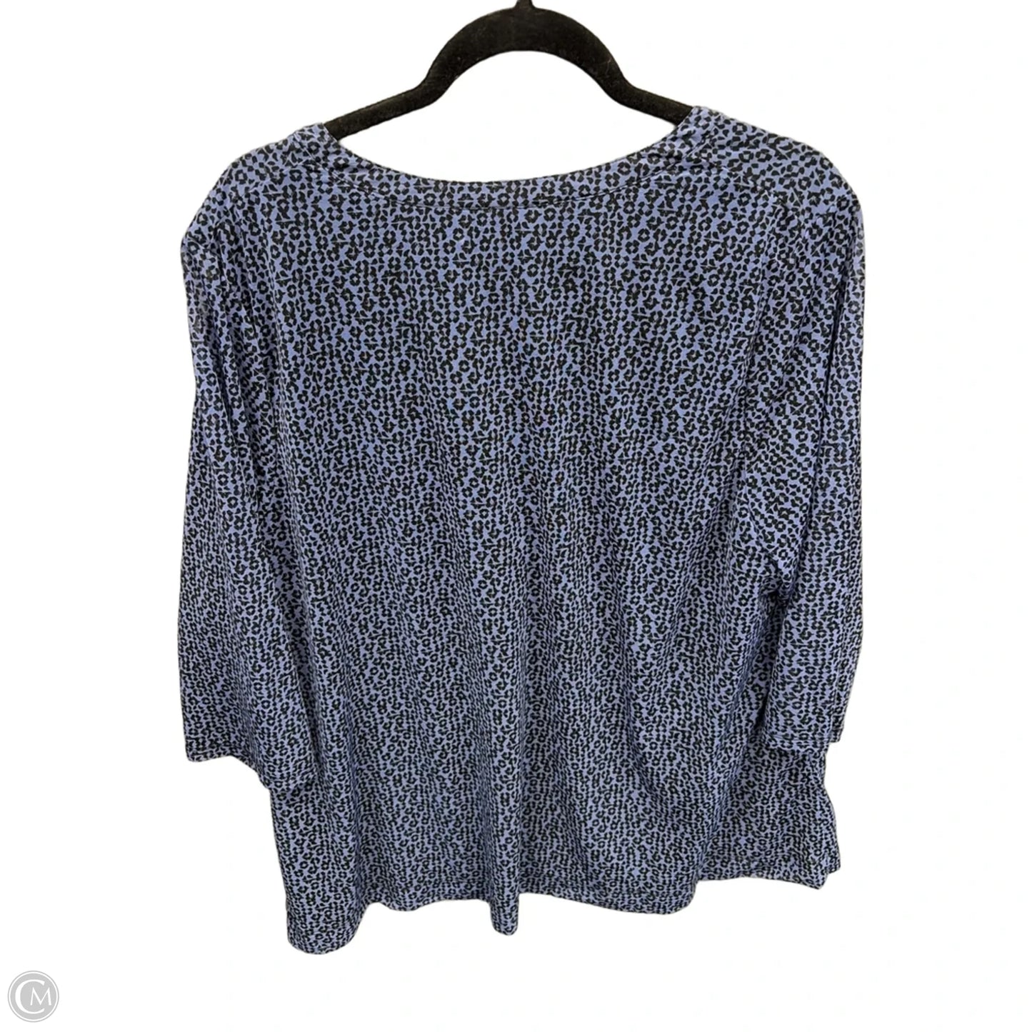 Top Long Sleeve By Croft And Barrow In Black & Blue, Size: 2x