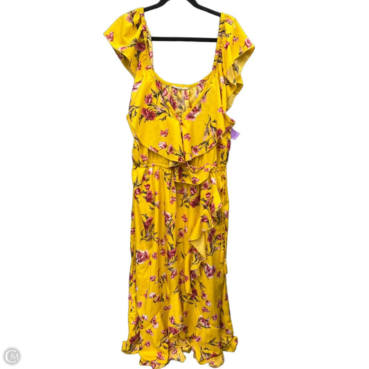Dress Casual Maxi By Indulge In Yellow, Size: 2x