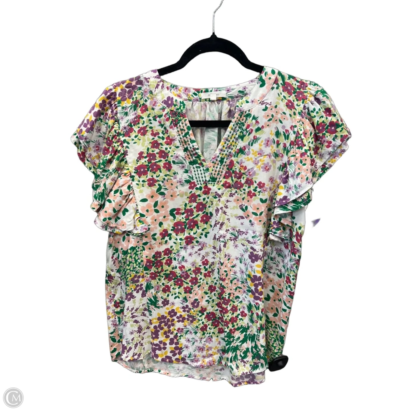 Blouse Short Sleeve By Maurices In Floral Print, Size: M