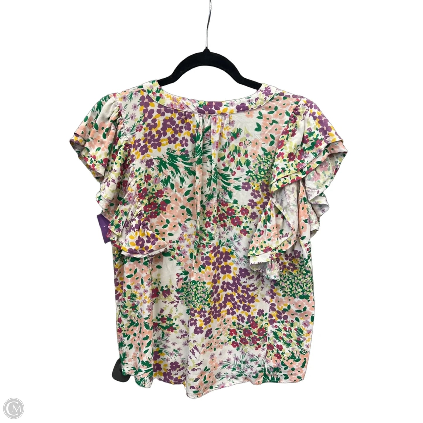 Blouse Short Sleeve By Maurices In Floral Print, Size: M