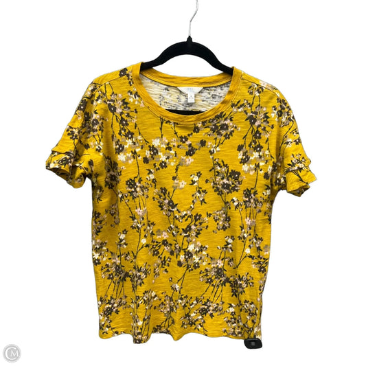 Top Short Sleeve By Time And Tru In Yellow, Size: M
