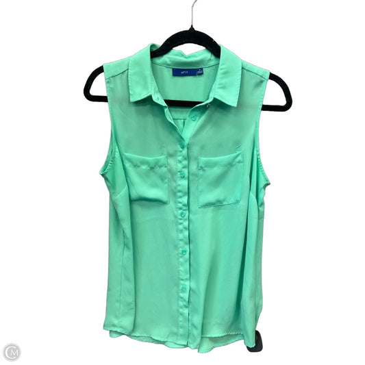 Top Sleeveless By Apt 9 In Green, Size: S