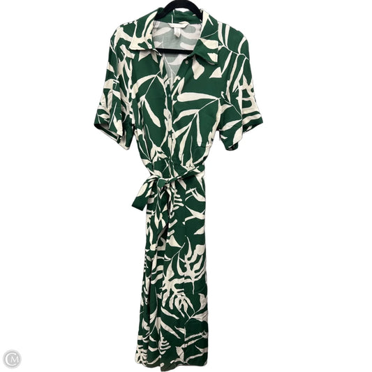 Dress Casual Maxi By H&m In Cream & Green, Size: S