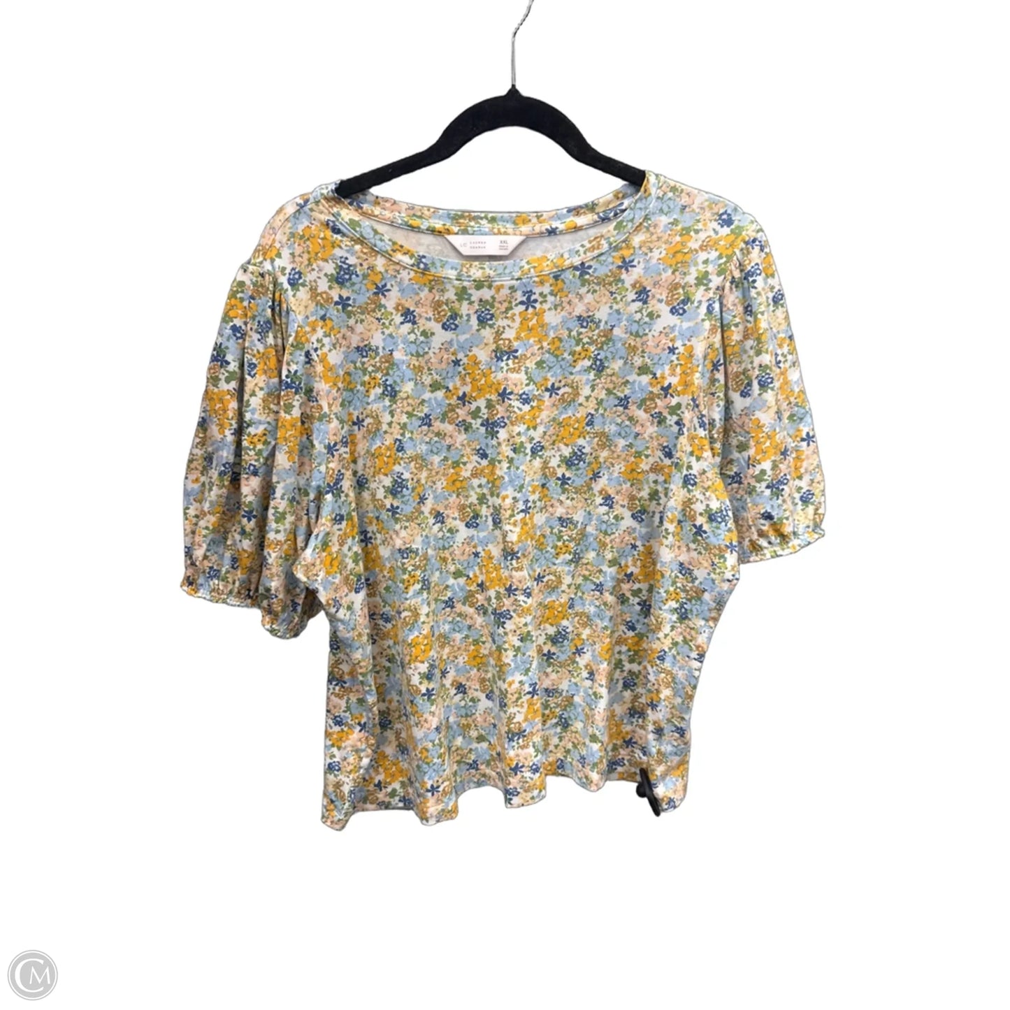 Top Short Sleeve By Lc Lauren Conrad In Floral Print, Size: Xxl
