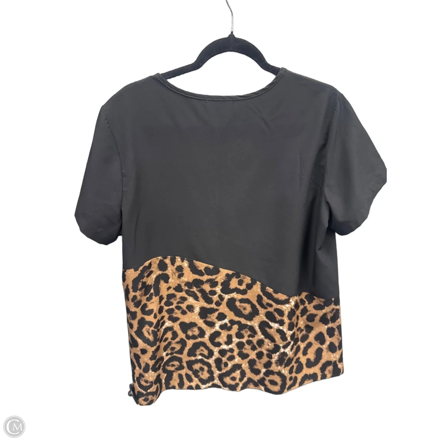 Top Short Sleeve By Shein In Animal Print, Size: Xl