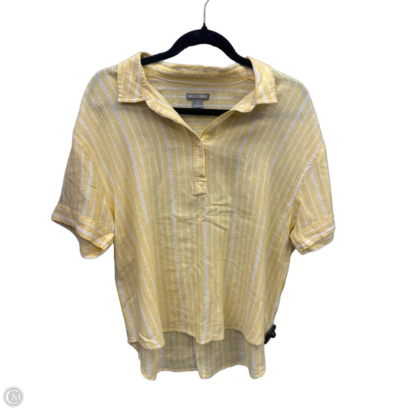 Top Short Sleeve By Falls Creek In Yellow, Size: M