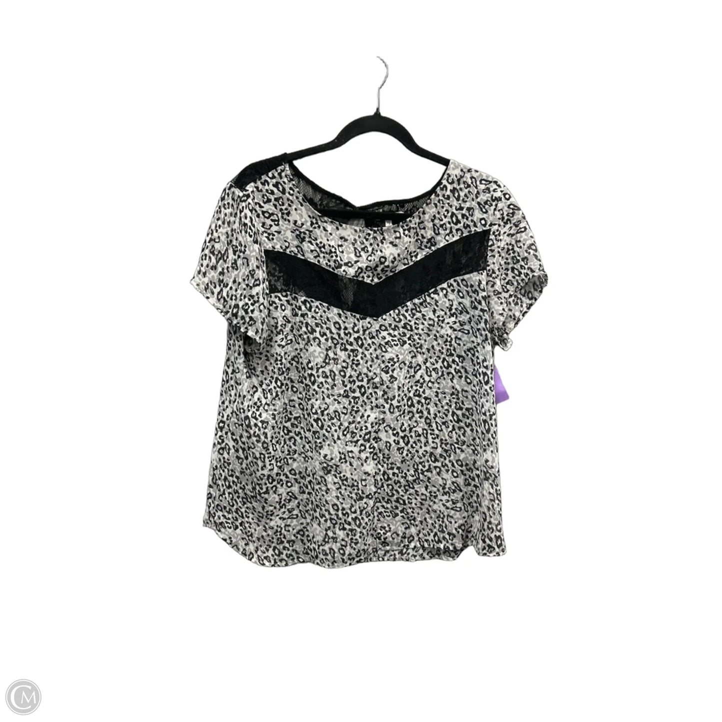 Top Short Sleeve By Maurices In Black & Grey, Size: L